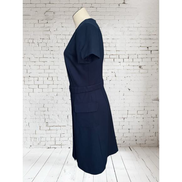 Brooks Brothers Red Fleece Womens Navy Button Front Sheath Dress Size Small - Picture 5 of 11